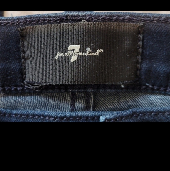 7 for all man kind Womens Sz 28 the high waist ankle skinny Black Wash - Picture 3 of 11
